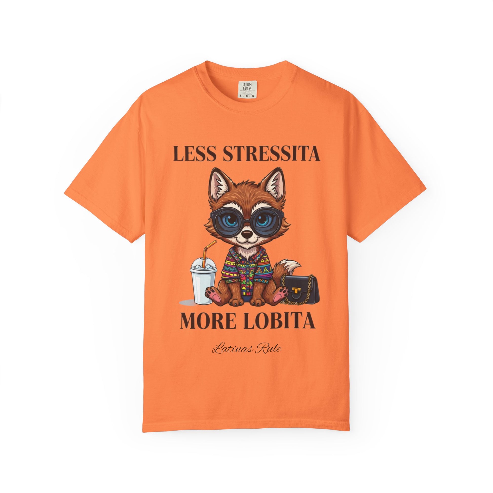 Cute Animal Graphic Tee - Less Stressita More Lobita, Casual Wear, Gift for Animal Lovers, Birthday T-Shirt, Fun Relaxed Fit