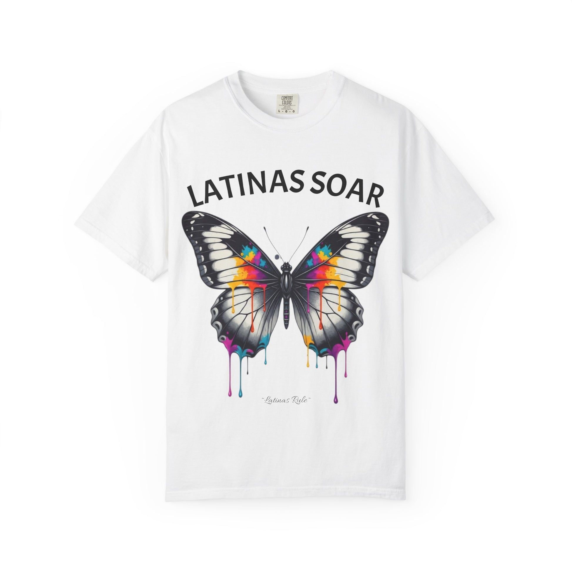 Vibrant Butterfly Graphic Tee - Latinas Soar, Unisex T-shirt, Colorful Casual Wear, Feminist Fashion, Gift for Her, Summer Style