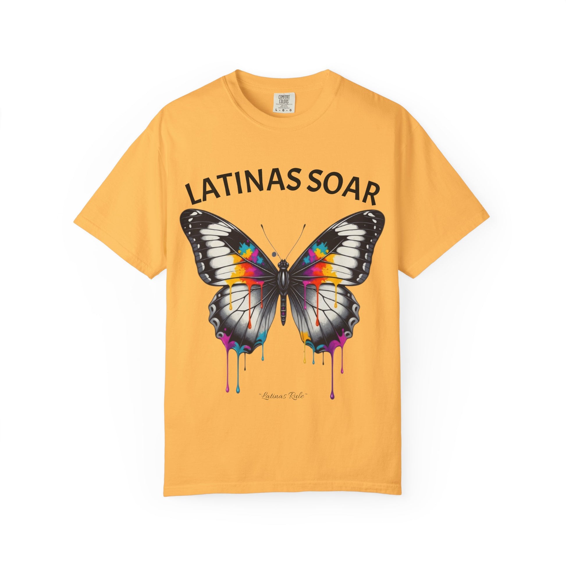 Vibrant Butterfly Graphic Tee - Latinas Soar, Unisex T-shirt, Colorful Casual Wear, Feminist Fashion, Gift for Her, Summer Style