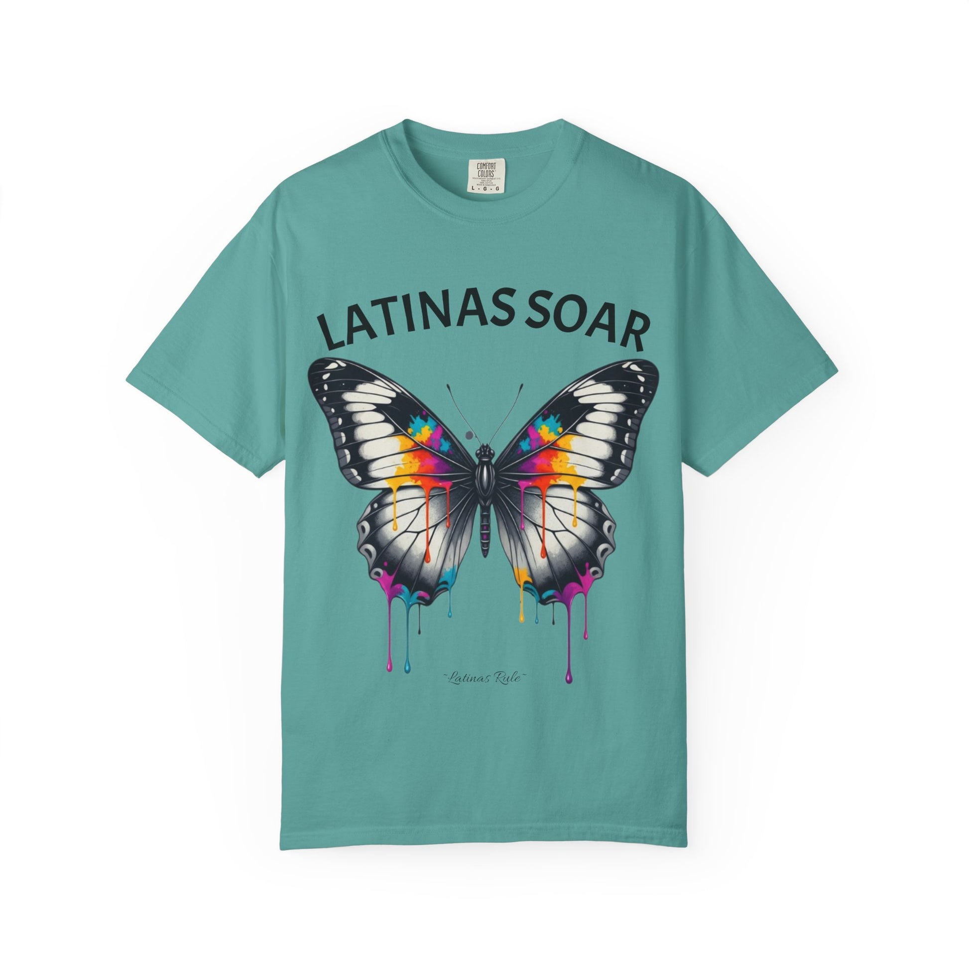 Vibrant Butterfly Graphic Tee - Latinas Soar, Unisex T-shirt, Colorful Casual Wear, Feminist Fashion, Gift for Her, Summer Style