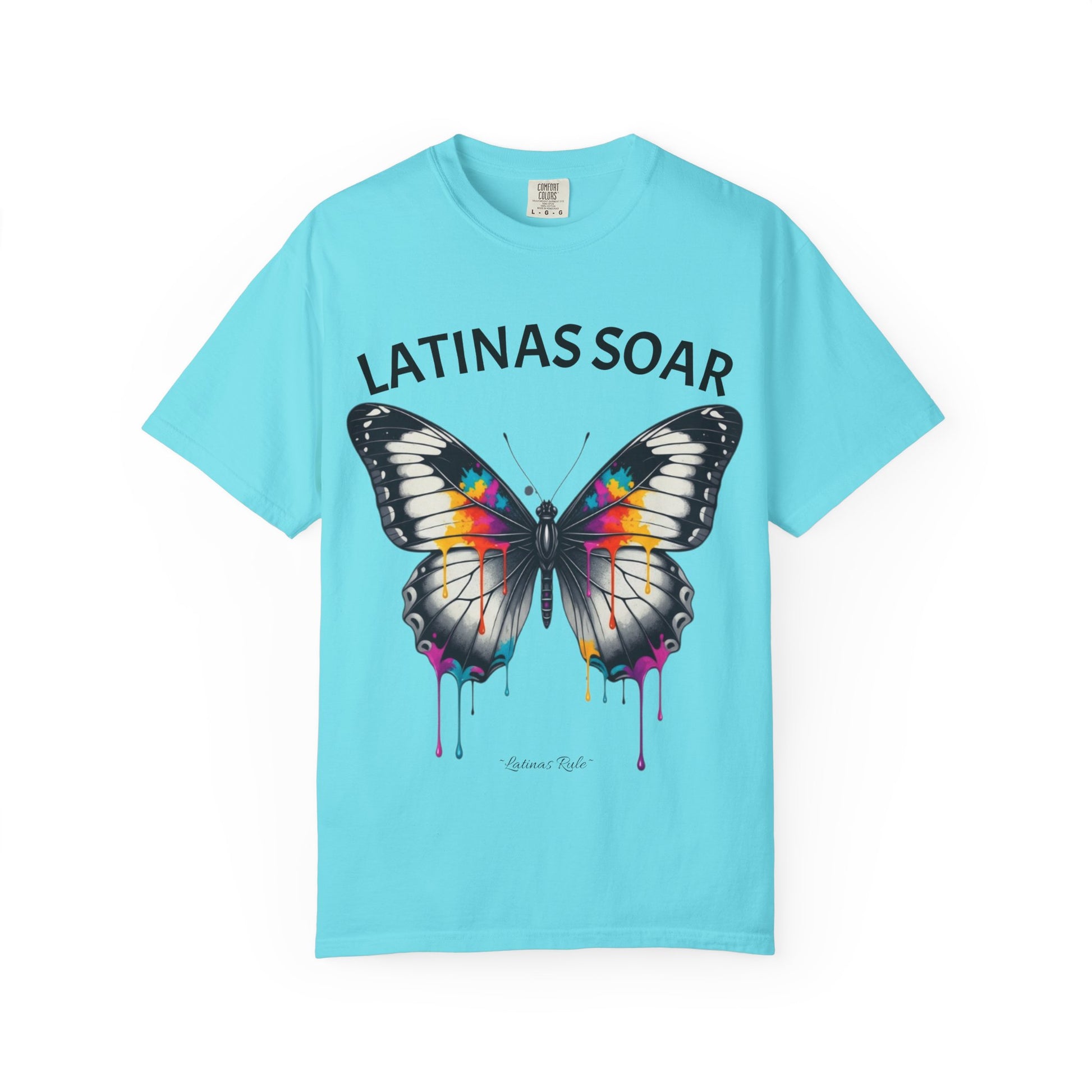 Vibrant Butterfly Graphic Tee - Latinas Soar, Unisex T-shirt, Colorful Casual Wear, Feminist Fashion, Gift for Her, Summer Style