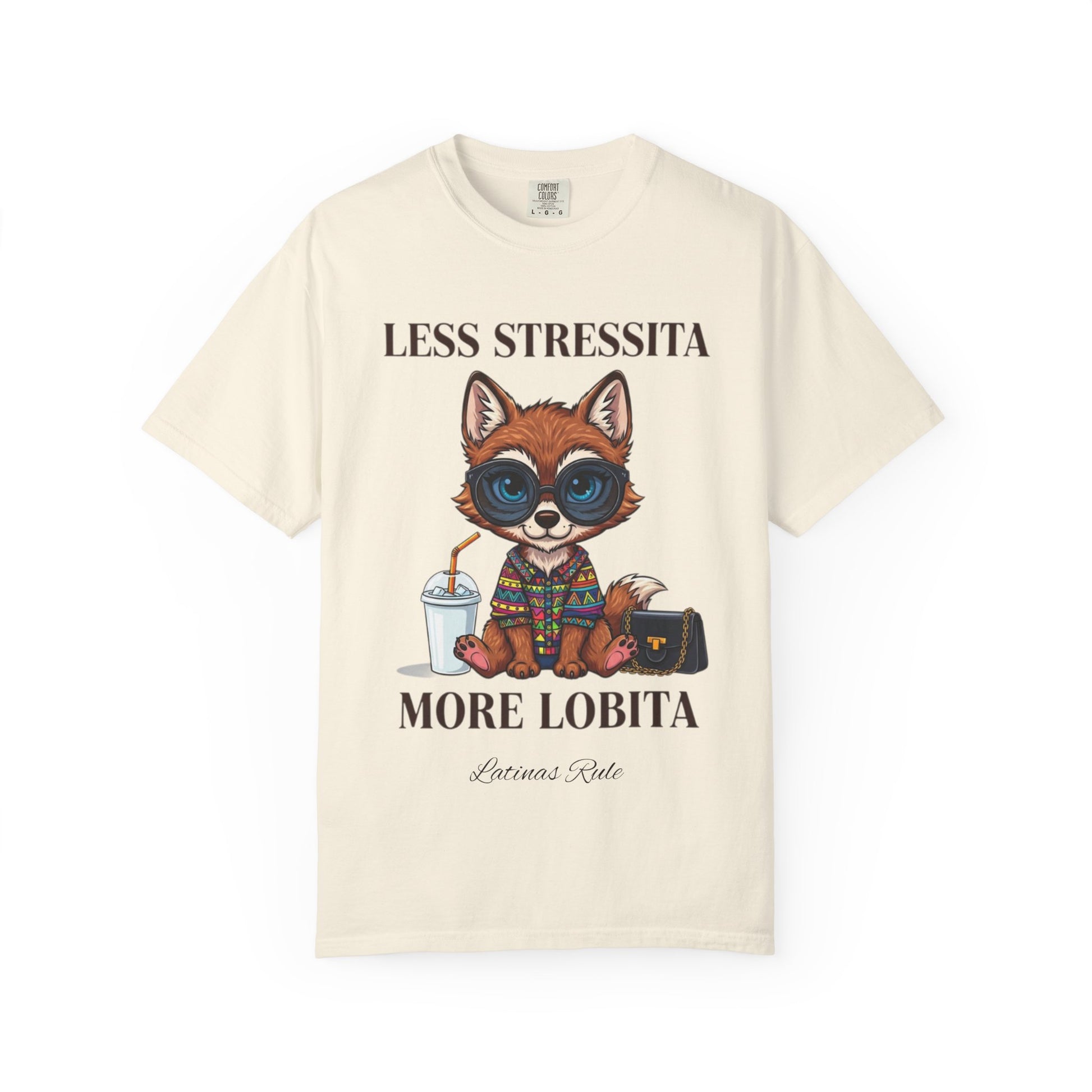 Cute Animal Graphic Tee - Less Stressita More Lobita, Casual Wear, Gift for Animal Lovers, Birthday T-Shirt, Fun Relaxed Fit