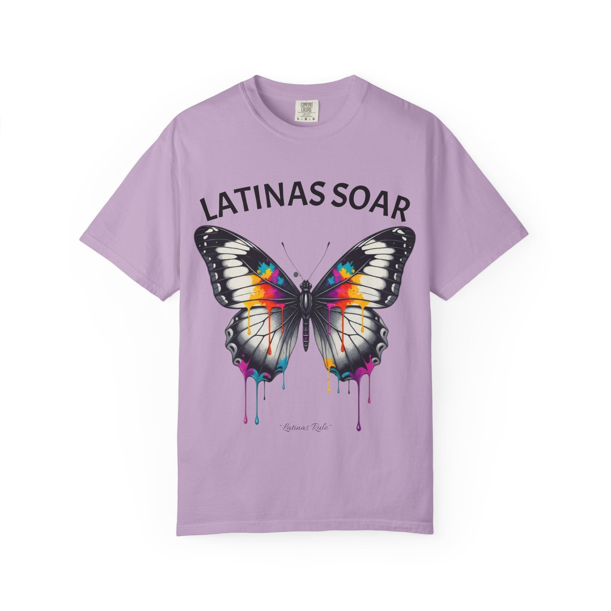 Vibrant Butterfly Graphic Tee - Latinas Soar, Unisex T-shirt, Colorful Casual Wear, Feminist Fashion, Gift for Her, Summer Style