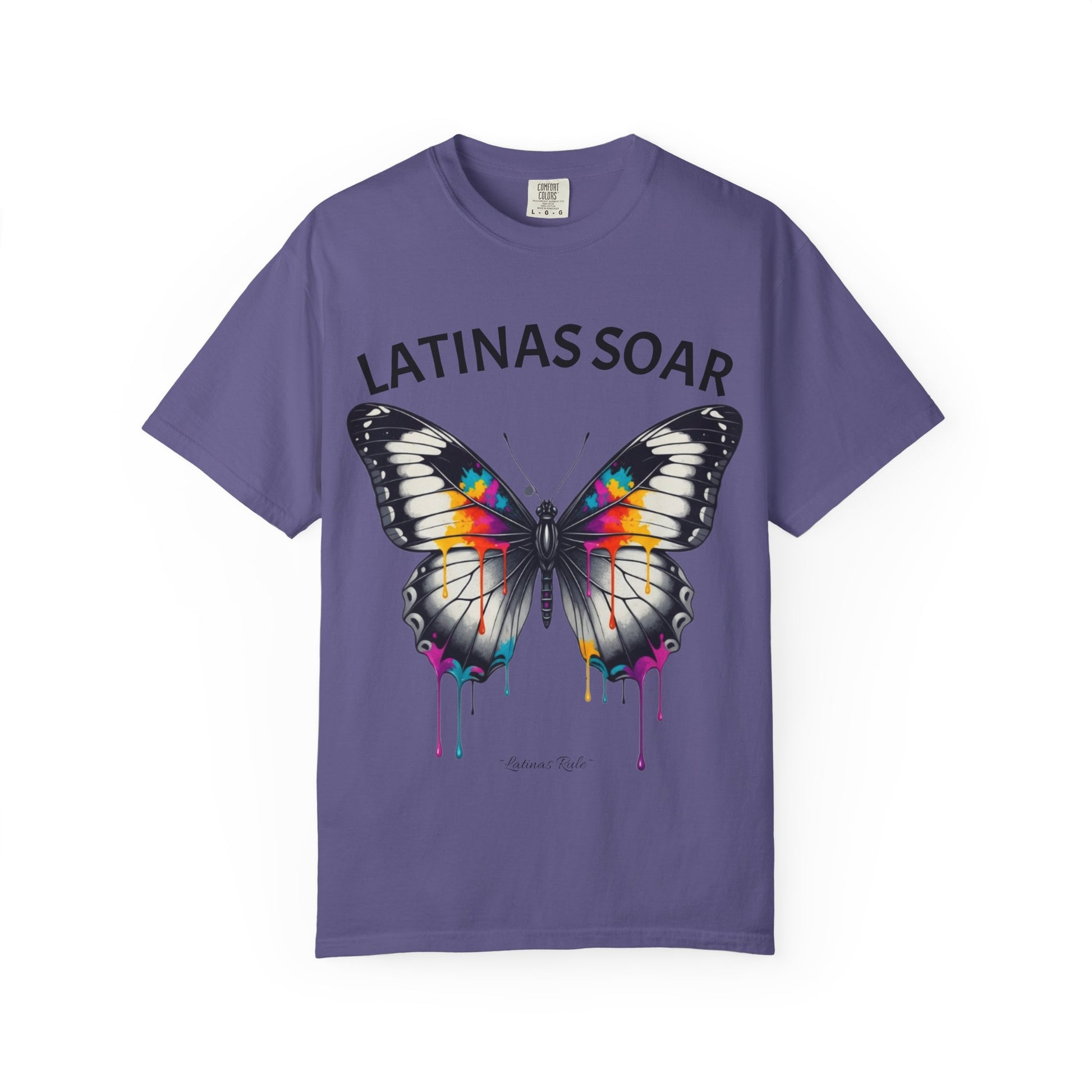 Vibrant Butterfly Graphic Tee - Latinas Soar, Unisex T-shirt, Colorful Casual Wear, Feminist Fashion, Gift for Her, Summer Style