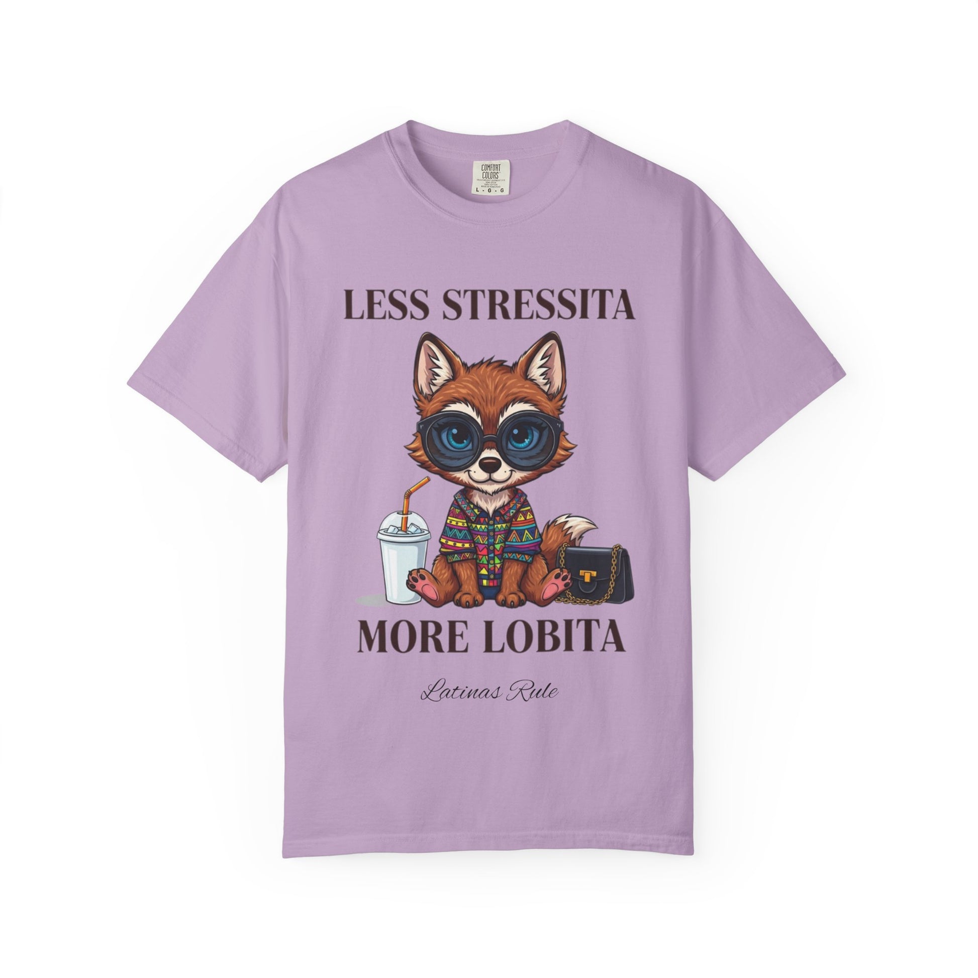 Cute Animal Graphic Tee - Less Stressita More Lobita, Casual Wear, Gift for Animal Lovers, Birthday T-Shirt, Fun Relaxed Fit