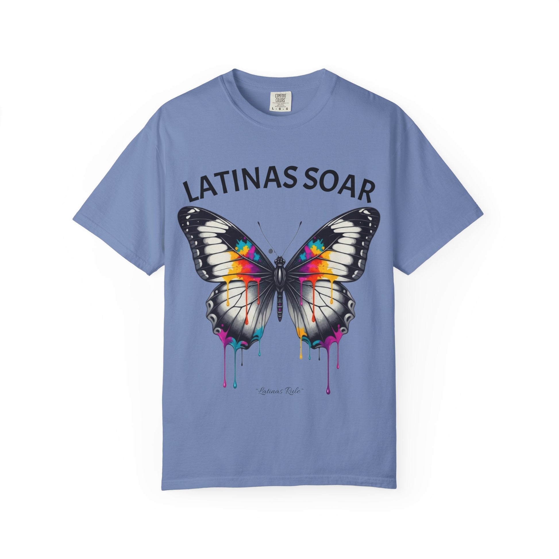 Vibrant Butterfly Graphic Tee - Latinas Soar, Unisex T-shirt, Colorful Casual Wear, Feminist Fashion, Gift for Her, Summer Style
