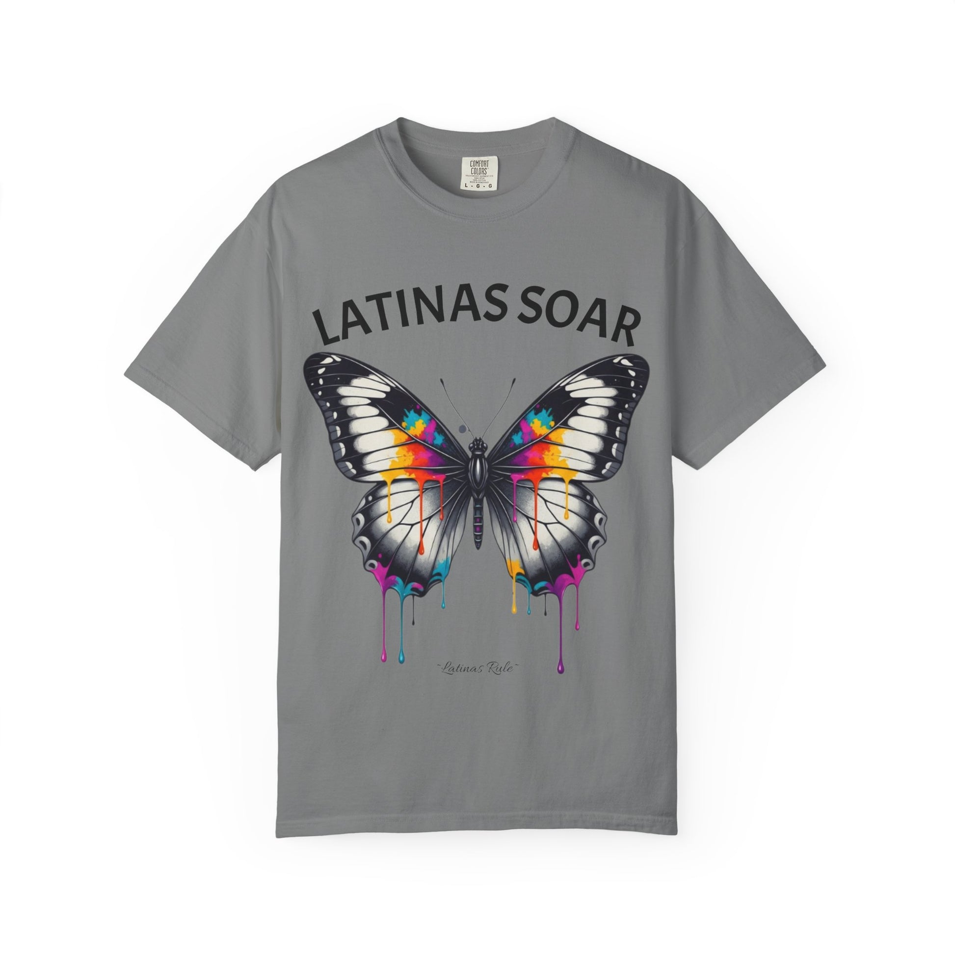 Vibrant Butterfly Graphic Tee - Latinas Soar, Unisex T-shirt, Colorful Casual Wear, Feminist Fashion, Gift for Her, Summer Style