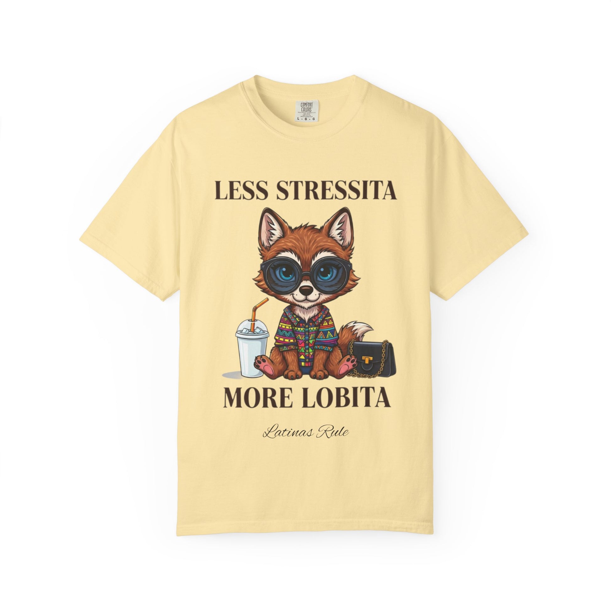 Cute Animal Graphic Tee - Less Stressita More Lobita, Casual Wear, Gift for Animal Lovers, Birthday T-Shirt, Fun Relaxed Fit