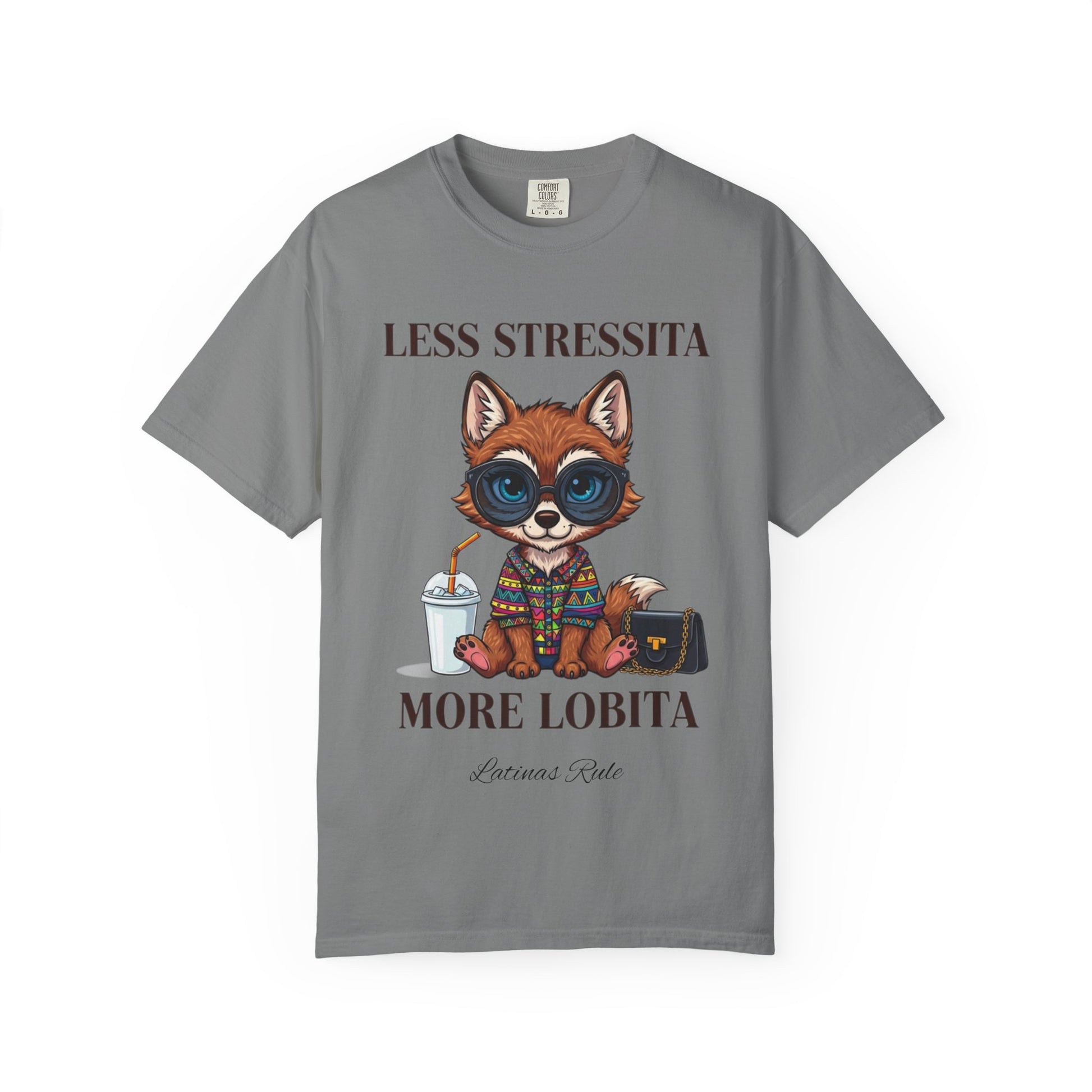 Cute Animal Graphic Tee - Less Stressita More Lobita, Casual Wear, Gift for Animal Lovers, Birthday T-Shirt, Fun Relaxed Fit