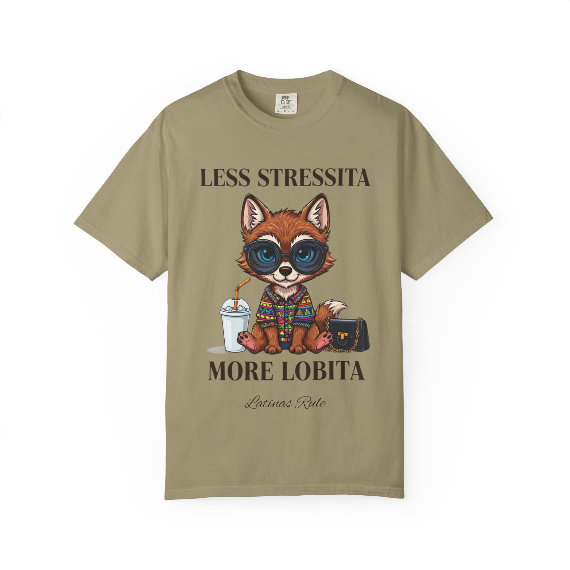 Cute Animal Graphic Tee - Less Stressita More Lobita, Casual Wear, Gift for Animal Lovers, Birthday T-Shirt, Fun Relaxed Fit