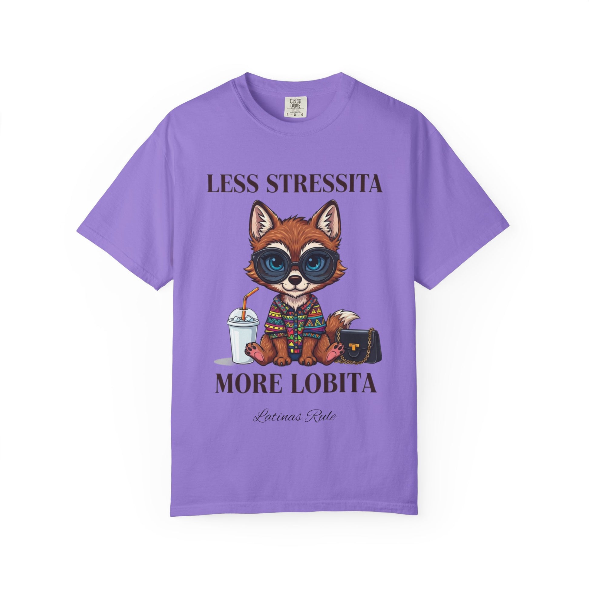 Cute Animal Graphic Tee - Less Stressita More Lobita, Casual Wear, Gift for Animal Lovers, Birthday T-Shirt, Fun Relaxed Fit
