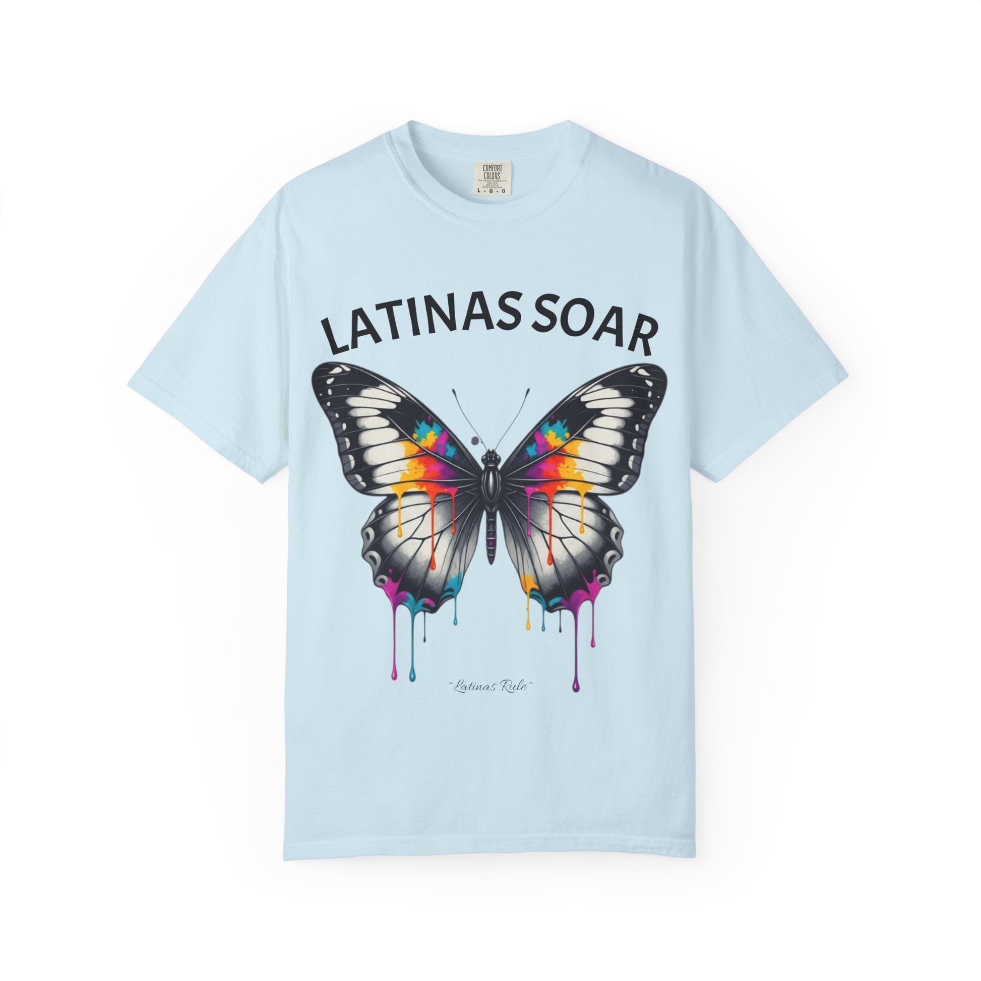 Vibrant Butterfly Graphic Tee - Latinas Soar, Unisex T-shirt, Colorful Casual Wear, Feminist Fashion, Gift for Her, Summer Style