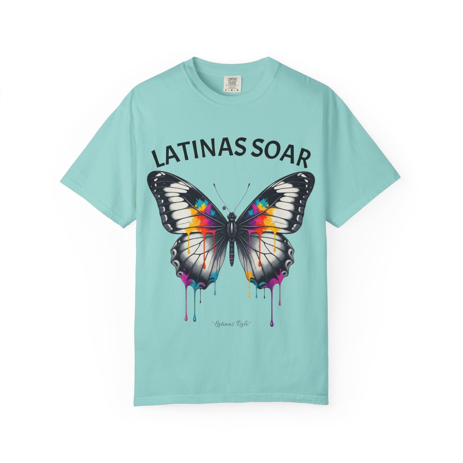 Vibrant Butterfly Graphic Tee - Latinas Soar, Unisex T-shirt, Colorful Casual Wear, Feminist Fashion, Gift for Her, Summer Style