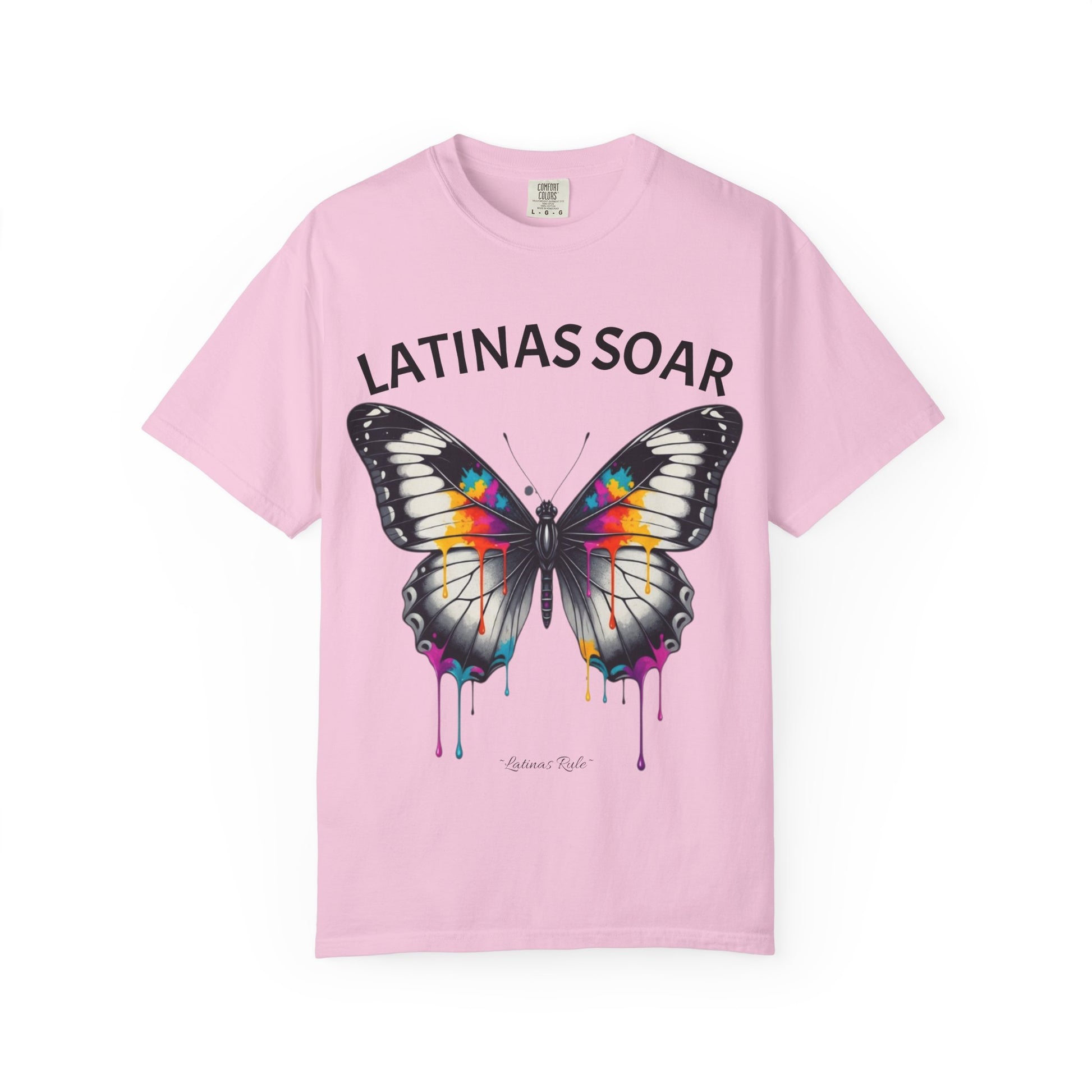 Vibrant Butterfly Graphic Tee - Latinas Soar, Unisex T-shirt, Colorful Casual Wear, Feminist Fashion, Gift for Her, Summer Style