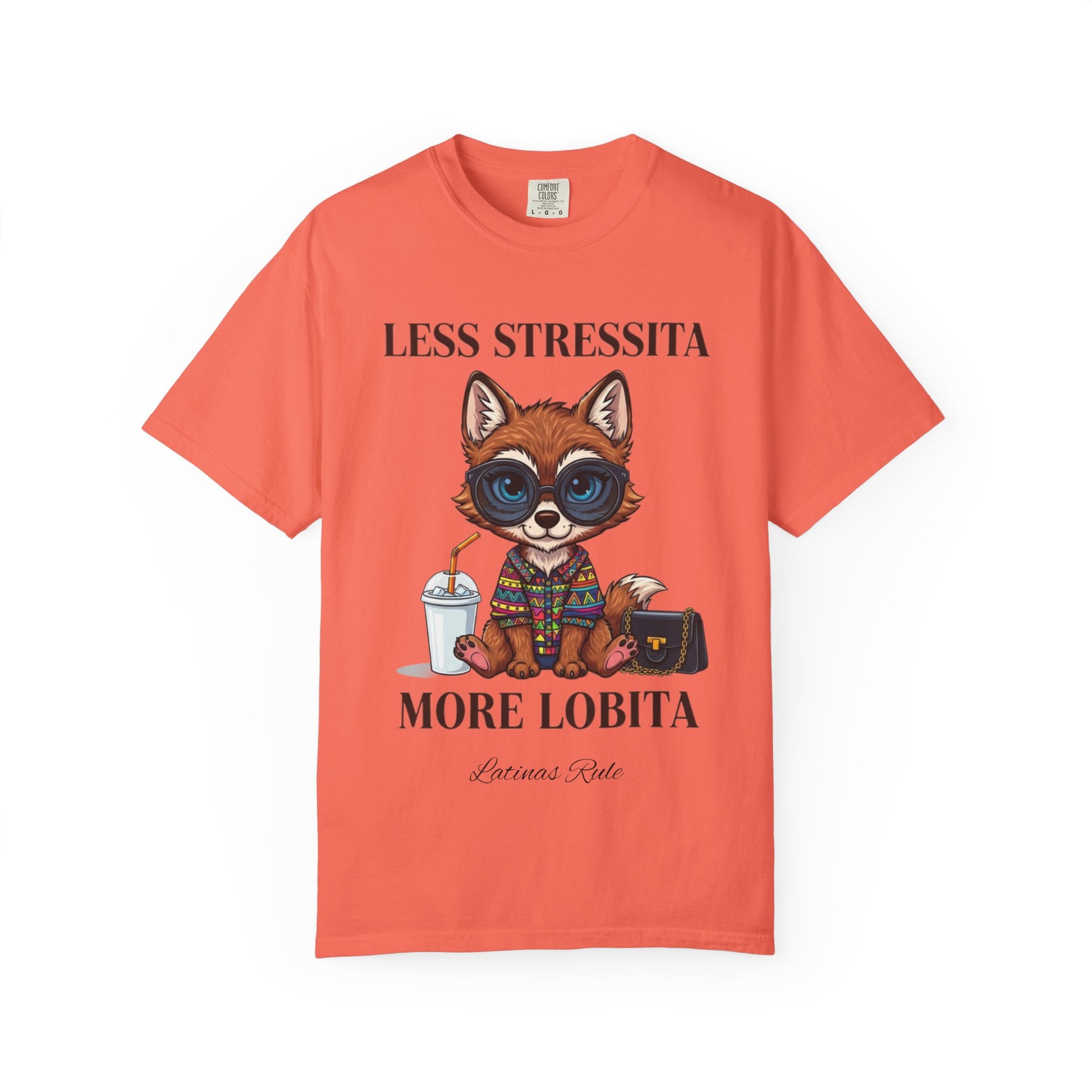 Cute Animal Graphic Tee - Less Stressita More Lobita, Casual Wear, Gift for Animal Lovers, Birthday T-Shirt, Fun Relaxed Fit