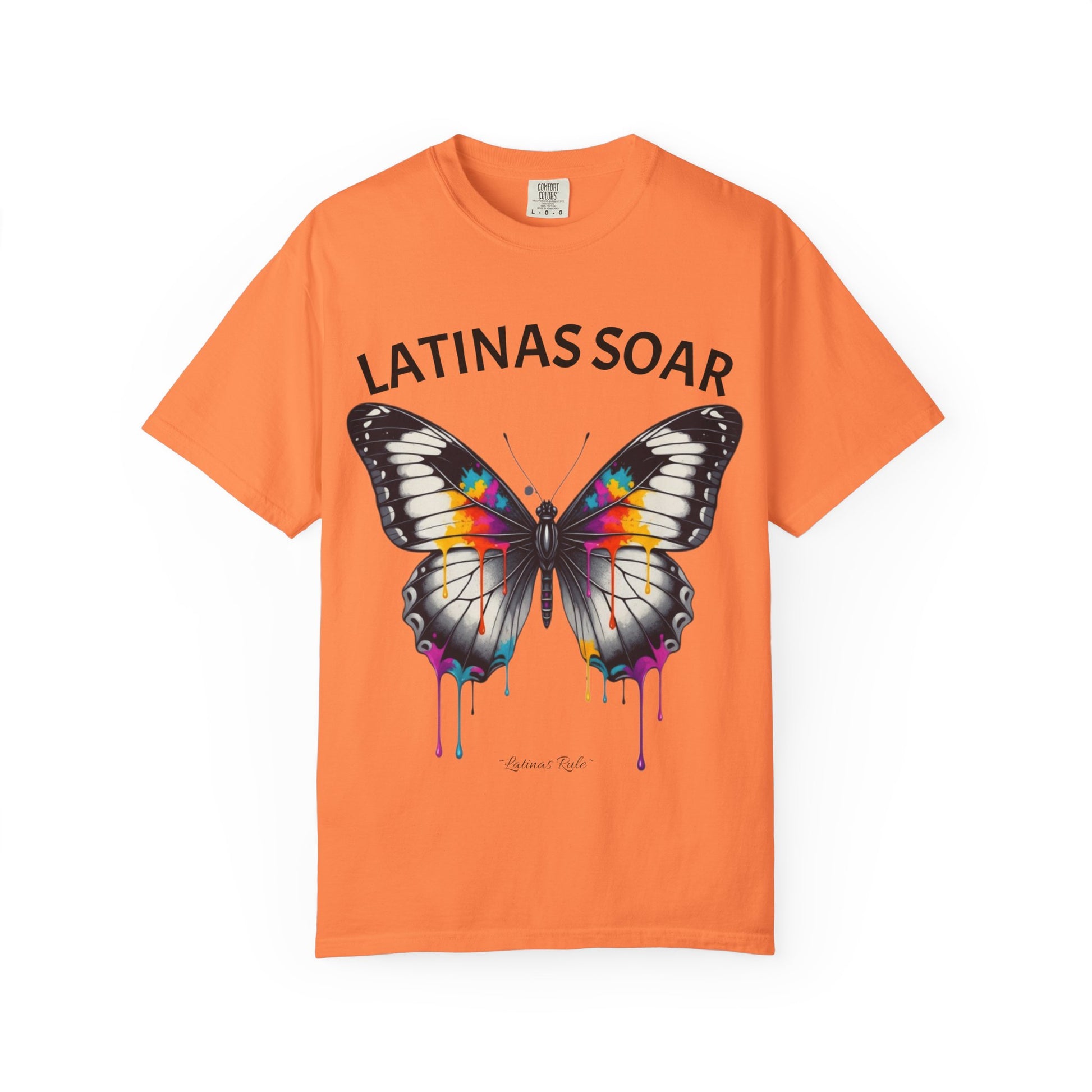 Vibrant Butterfly Graphic Tee - Latinas Soar, Unisex T-shirt, Colorful Casual Wear, Feminist Fashion, Gift for Her, Summer Style